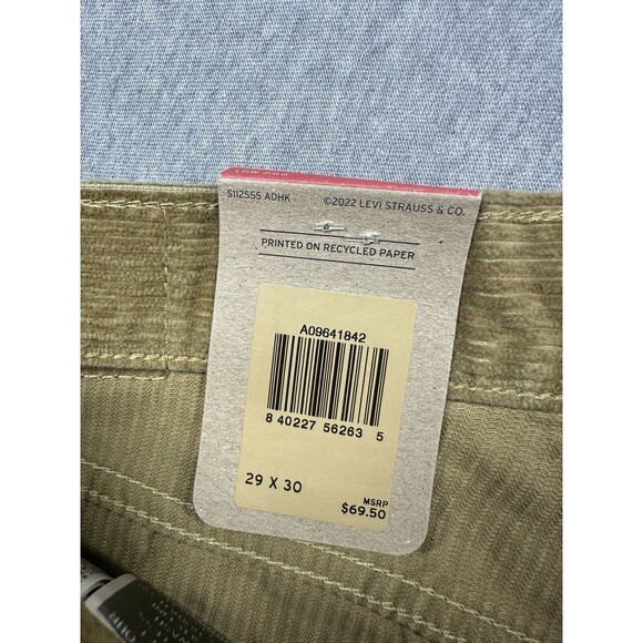 Levi's Low Pro Corduroy Pants Women's Size 29x30 Gold Straight Leg Mid Rise NWT - Picture 2 of 7